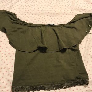 Olive green crop top